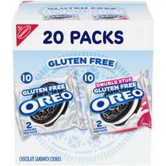 OREO gluten-free original sandwich cookies in a snack pack, ideal for lunchboxes.