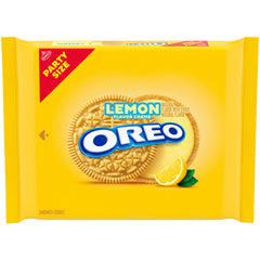 OREO Lemon Creme cookies in party pack close-up, ideal for sharing at gatherings