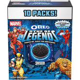 Oreo MARVEL Stuf of Legends pack front, Marvel-themed snack time ready.