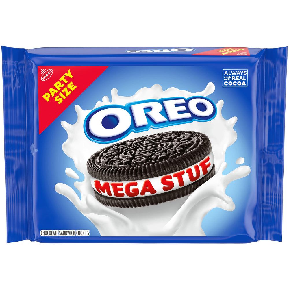 OREO Mega Stuf packaging with reseal tab preserves freshness for snacking