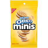 OREO Minis Golden pack front view for quick on-the-go snacking.
