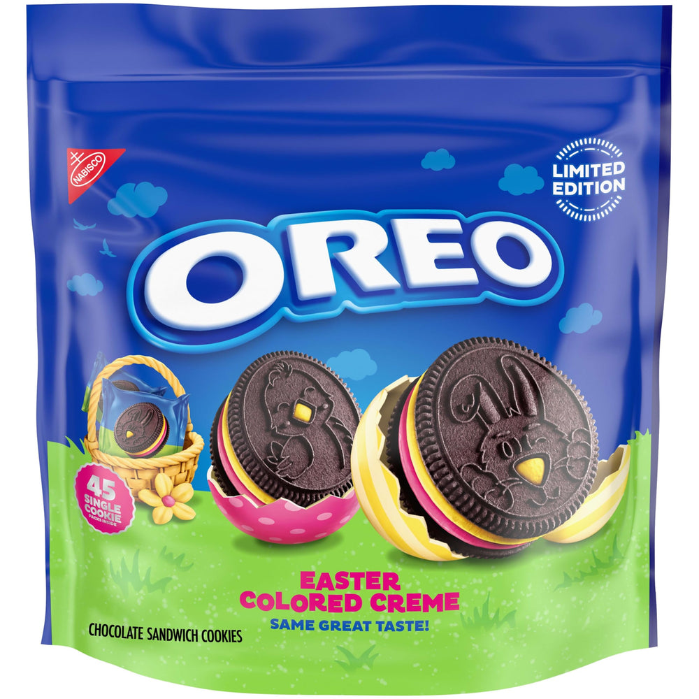 OREO pink-yellow creme Easter cookies full pack ideal for sharing and gifting.