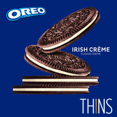 OREO Thins Irish Creme serving plate with dunk-ready cookies and milk