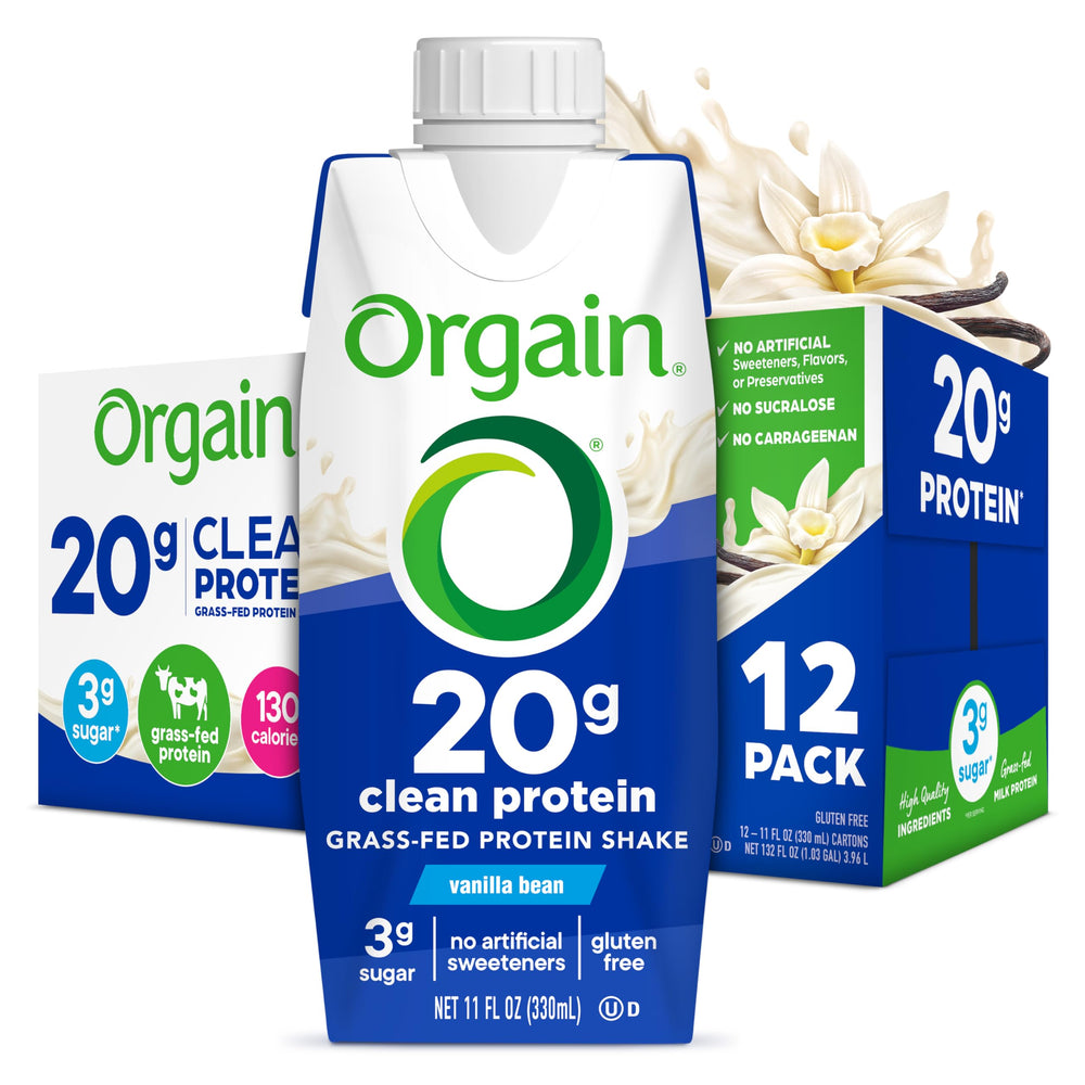 Orgain Clean Protein Shake Vanilla Bean bottle for on-the-go fueling.