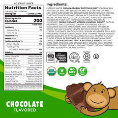 Orgain Kids Chocolate Shake pour showing smooth, kid-friendly nutrition on the go.