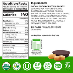 Orgain Nut Butter Protein Powder scoop ready to mix for protein boost.