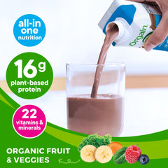 Orgain organic fruits and vegetables blend shown on ingredient panel.
