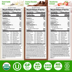 Orgain vanilla bean shake bottle with creamy texture for quick breakfast