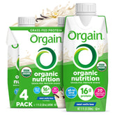 Orgain Organic Nutritional Shake Vanilla Bean bottle shows convenient meal replacement on the go.