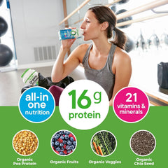 Close-up of Orgain shake ingredients blend on the label.