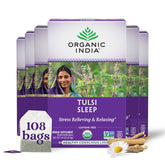 Organic India Tulsi Sleep Tea box front for a calming bedtime ritual