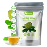 Organic Pharmacist soursop leaves pack front, premium leaves for loose-leaf tea.