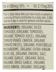 Portobello mushroom pasta sauce poured over pasta; Italian-inspired meal idea.