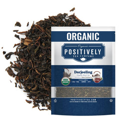 Organic Positively Darjeeling Black Tea loose leaves showing premium quality.