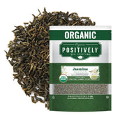 Organic Positively Tea Company Jasmine Green Tea loose leaf for a fragrant afternoon brew.