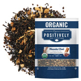 Organic Positively Tea Company Masala Chai loose leaf offers rich aroma for alert focus.