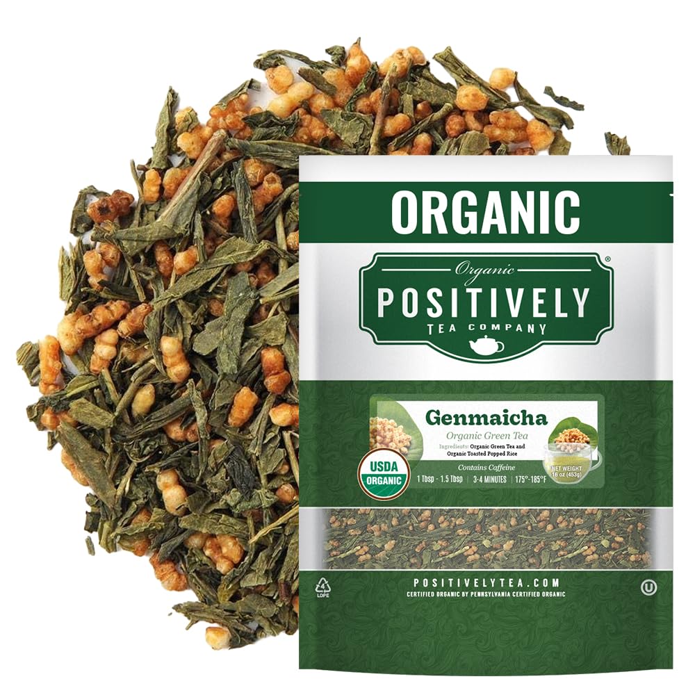 Organic Positively Genmaicha loose leaf bulk pack for easy home brewing