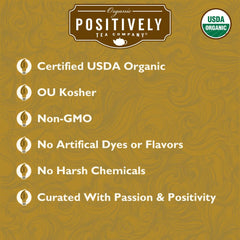 Brewed Ti Kuan Yin Oolong cup from Organic Positively Tea Company emits floral aroma.
