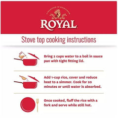 Organic Royal Basmati rice cooked fluffy serving illustrates versatile meals at home.