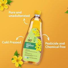 ORGANIC TATTVA mustard oil bottle ideal for hair oiling and scalp care