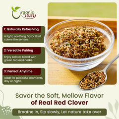 Organic Way red clover cut and sifted dried flowers for DIY infusions