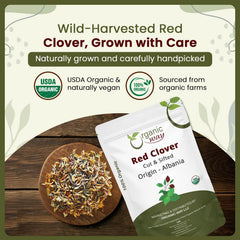 Organic Way red clover flowers cut and sifted for loose leaf tea brewing