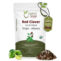 Organic Way red clover flowers cut and sifted for easy tea brewing