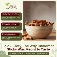 Organic Way True Ceylon Cinnamon Sticks aroma closeup emphasizes natural fragrance
