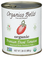 Organico Bello organic premium chopped tomatoes in 28oz can, ideal for sauces
