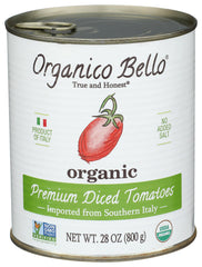 Organico Bello organic premium chopped tomatoes in 28oz can, ideal for sauces