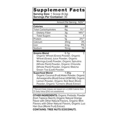 Organifi Green Juice Powder glass with mixed drink suggests easy smoothies and hydration.