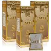 ORGANO Gourmet Cafe Latte boxes showing convenient, fresh sachets for home use.