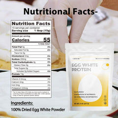 ORGFUN egg white powder pasteurized format ideal for quick mixing in drinks