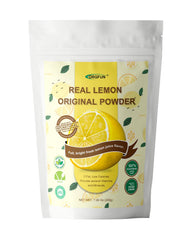 ORGFUN Original Lemon Powder packaging closeup showing natural ingredients for easy flavor