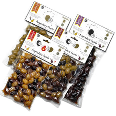 ORIGENES Kalamon olives with oregano and red wine for tapas.
