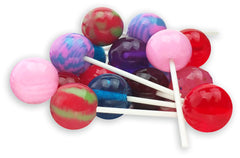 Original Gourmet lollipop case flavors spread, bright colors for eye-catching shelves.