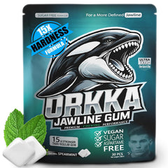 ORKKA Jawline Gum 15x harder for on-the-go jawline training and toning.