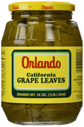 Orlando California grape leaves jar closeup, ideal for wrapping flavorful fillings.