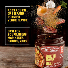 Orrington Farms Beef Broth Base ready to use in minutes for soups, sauces, and marinades.