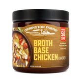Orrington Farms Chicken Broth Base jar front view showing premium packaging and branding.