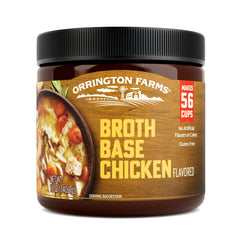 Orrington Farms Chicken Broth Base jar front shows all natural flavor ideal for quick meals