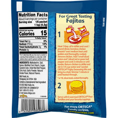 Ortega fajita seasoning dry mix closeup highlights authentic blend for quick dinners
