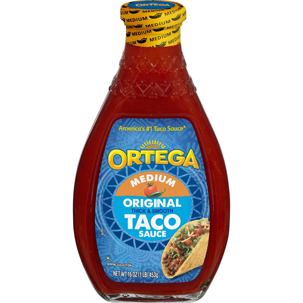 Ortega Original Taco Sauce bottle-front view for quick, flavorful meals.
