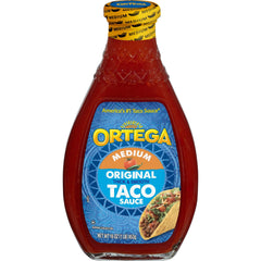 Ortega Original Taco Sauce bottle-front view for quick, flavorful meals.