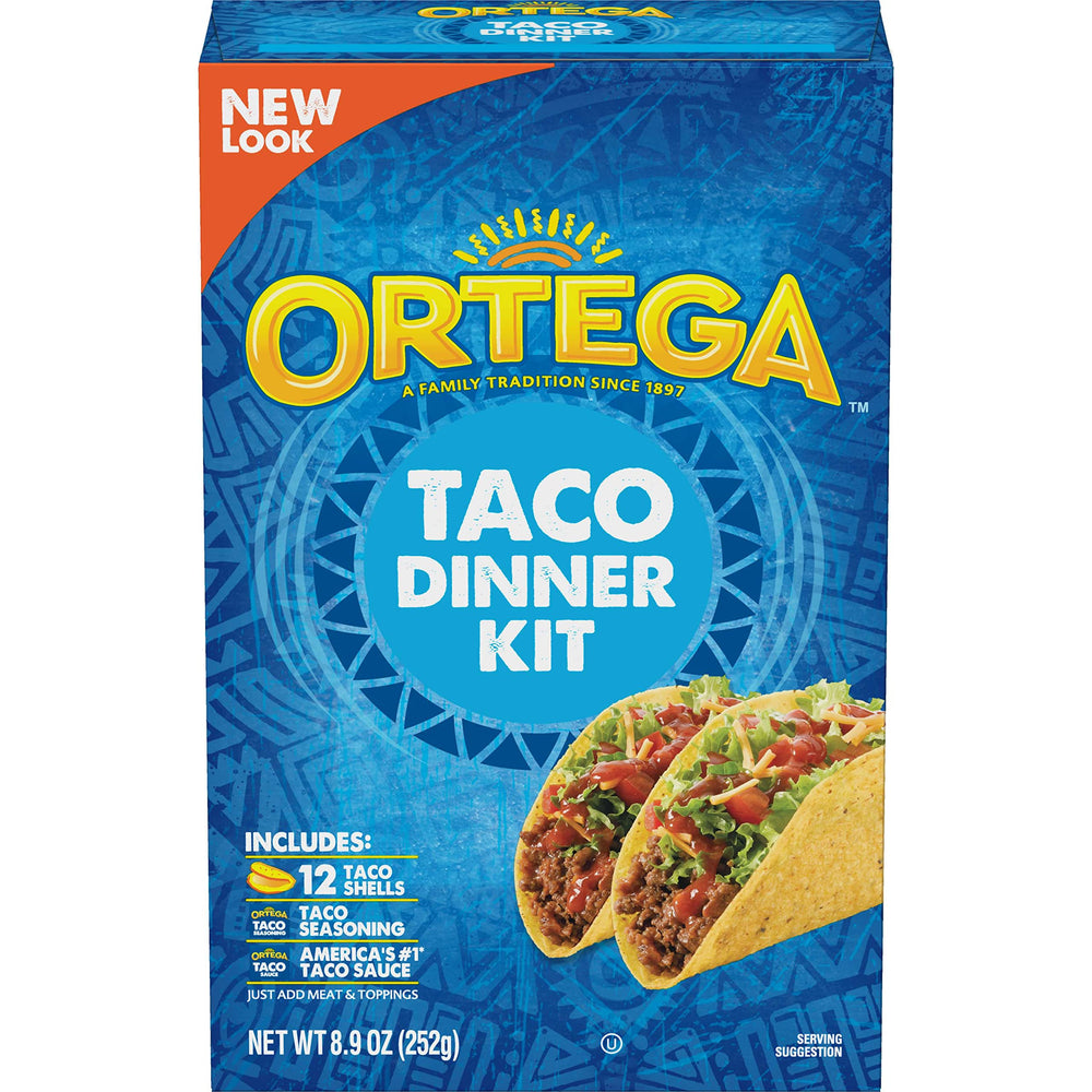 Ortega Yellow Corn Taco Dinner Kit 12-count ready for quick weeknight taco night