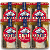 Ortiz Old Style sardines in olive oil six-pack, ideal for pantry meals