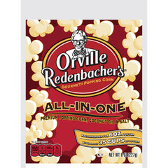 Orville Redenbacher's all-in-one popcorn kit with coconut oil packs for quick batch popping