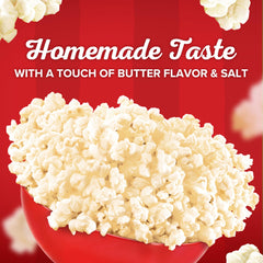 Orville Redenbacher's Homestyle Butter gluten-free popcorn with 100% whole grain kernels.