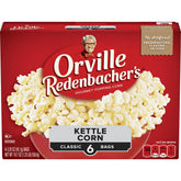 Orville Redenbacher's Kettle Corn microwave popcorn box, ideal for sharing during movie nights.