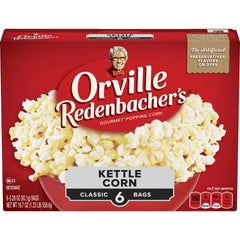Orville Redenbacher's Kettle Corn microwave popcorn box, ideal for sharing during movie nights.